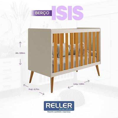 Kit Gêmeos Berço Americano Isis Areia/savana - Reller Móveis Areia/savana