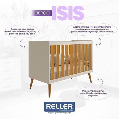Kit Gêmeos Berço Americano Isis Areia/savana - Reller Móveis Areia/savana