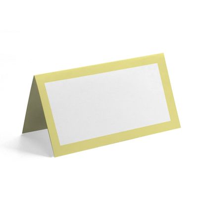Pacote 24 Cartões Tenda Sólidos para Mesa, Casamento, Ação de Graças, Natal, Buffet, Cartões de Nome (Amarelo Claro) - Inkdotpot 10,16 Cm × 8,89 Cm / Amarelo