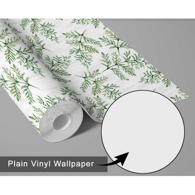 Papel de Parede Autoadesivo Estampa Samambaia Botânica Papel Contact Vinílico Verde Removível para Parede de Entrada Solução Fácil - S4sassy 63,5 cm (L) × 609,6 cm (C) / Verde - Vinil Liso