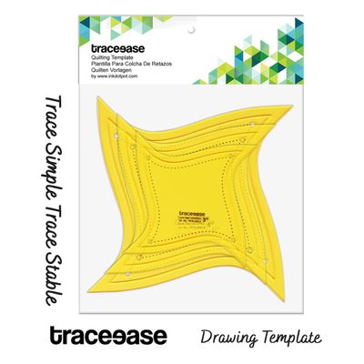 Conjunto com 3 Estênceis e Moldes para Acolchoamento, Patchwork e Costura DIY (7,6 cm, 10,2 cm e 12,7 cm) -MG - Traceease Amarelo