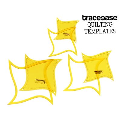 Conjunto com 3 Estênceis e Moldes para Acolchoamento, Patchwork e Costura DIY (7,6 cm, 10,2 cm e 12,7 cm) -MG - Traceease Amarelo