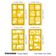 4 Moldes de Desenho Multi-Padrão para Scrapbooking, Design, Artesanato DIY e Materiais de Arte - Traceease Amarelo