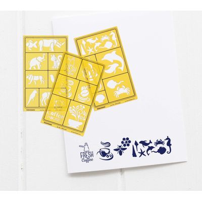 4 Moldes de Desenho Multi-Padrão para Scrapbooking, Design, Artesanato DIY e Materiais de Arte - Traceease Amarelo