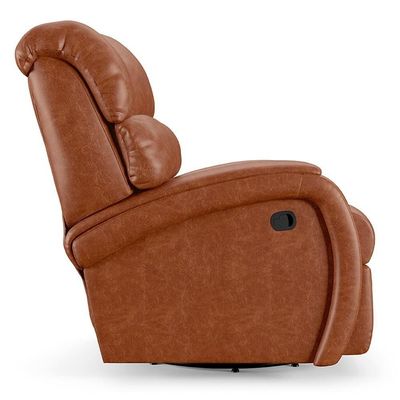 Poltrona Do Papai Reclinável Kalie Glider Giratória Usb Fh9 Pu Caramelo Brilho - Mpozenato