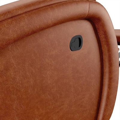 Poltrona Do Papai Reclinável Kalie Glider Giratória Usb Fh9 Pu Caramelo Brilho - Mpozenato