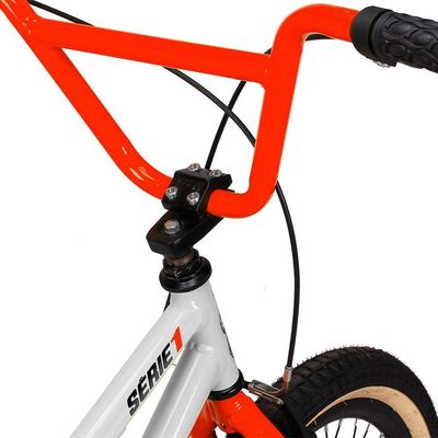 Bicicleta Aro 20 Bmx Pedivela Monobloco Em Aço Drop P03 Branco E Laranja - D'rossi