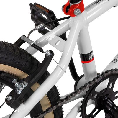 Bicicleta Aro 20 Bmx Pedivela Monobloco Em Aço Drop P03 Branco E Laranja - D'rossi