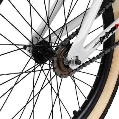 Bicicleta Aro 20 Bmx Pedivela Monobloco Em Aço Drop P03 Branco E Laranja - D'rossi
