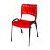Kit 3 Cadeira Iso Tubo Oblongo Aço Industrial Empilhavel Vermelho