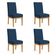 Kit 4 Cadeiras De Jantar Brisa Veludo Base De Madeira - Pallazio Cor Azul Marinho
