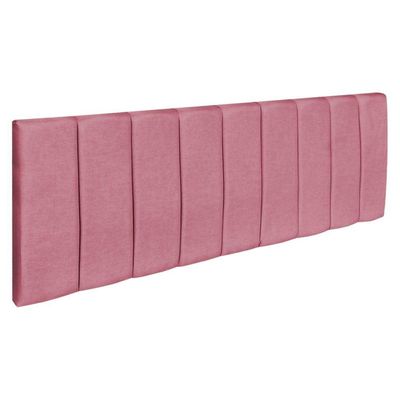 Kit Cabeceira Painel E Calçadeira Recamier Baú King 1,95m Holanda Suede Rosa - Pallazio