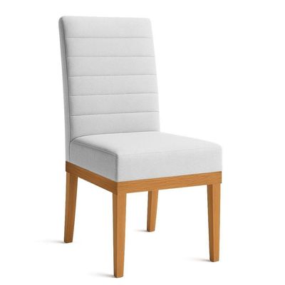 Kit 4 Cadeiras De Jantar Solana Linho Base De Madeira - Pallazio Cor Cinza