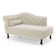 Divã Recamier Lavínia Clássico 120cm Capitonê Com Pés De Madeira Bouclê Bege - Desk Design