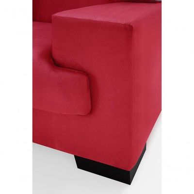 Sofá Manu Conjunto 2 E 3 Lugares Clássico Fixo Confortável Sala Império Vermelho 373