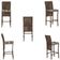Mesa Bistrô E 2 Banquetas Roma Marrom Corda Estofado Trama Marrom