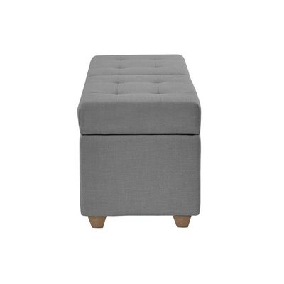 Canto Alemão Recamier Bau + Painel Madri 160cm Linho Cinza - Inova Decor