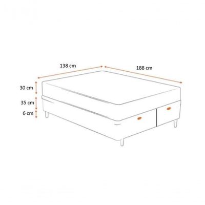 Cama Box Baú Casal 138 Bipartido Suede Cinza Com Colchão Ortobom Airtech Spring Pocket D26 Bege 70x138x188