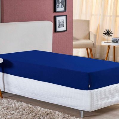 Lençol Com Elástico Solteirão Nobre 1 Peça 30cm De Altura Malha 100% Algodão - Royal