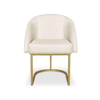 Cadeira Poltrona Lua Decorativa para Quarto em Tecido Veludo Bege