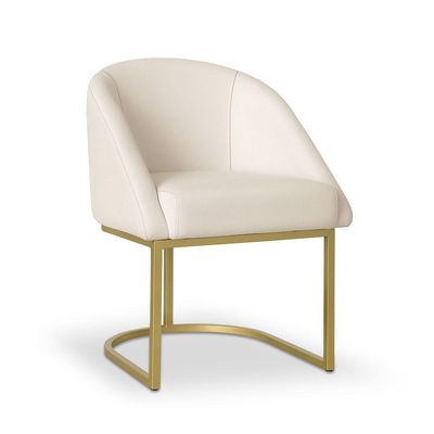 Cadeira Poltrona Lua Decorativa para Quarto em Tecido Veludo Bege