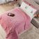 Kit Coberdrom Cobertor King Floral Hibisco Rosê Dupla Face Com Fronhas 03 Peças - Manta Microfibra Quente