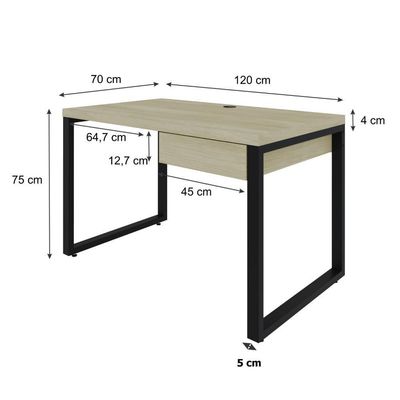 Mesa Operacional C-01gav. 120x70x75cm Yon - Ciliegio-est.preta Ciliegio-est.preta