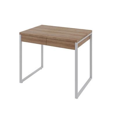 Mesa Office 90x60x75cm C-02 Gavetas Kuadra Lâmina Mel - Est.branca