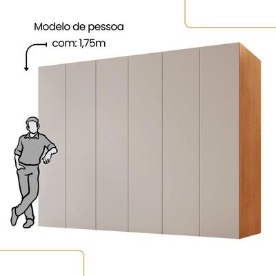 Guarda Roupa Casal Venus Mdf 6 Portas E 6 Gavetas Moderna Naturalle/off White