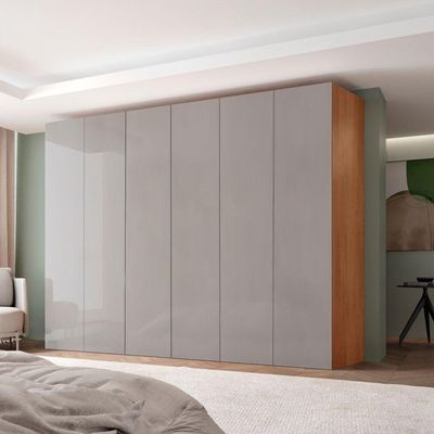 Guarda Roupa Casal Venus Mdf 6 Portas E 6 Gavetas Moderna Naturalle/off White
