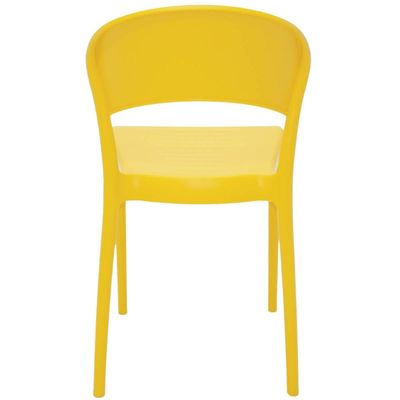 Cadeira Plástica Sem Braços Tramontina Sissi Amarelo Encosto Fechado Área de Lazer Gourmet