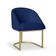 Poltrona Lua Decorativa para Quarto em Tecido Veludo Azul Giratória