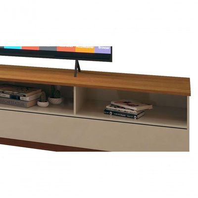 Rack Para Tv Wall 2.2 Off White Com Nature - Moveisaqui
