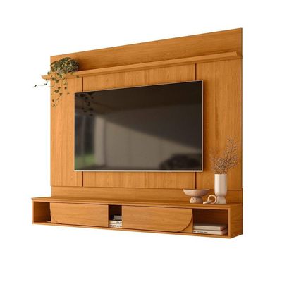 Painel Rack Bancada Aura Mdp 2 Portas Deslizantes - Pallazio Cor Cinamomo