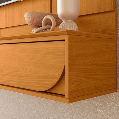Painel Rack Bancada Aura Mdp 2 Portas Deslizantes - Pallazio Cor Cinamomo