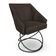 Poltrona Luxo Alana Suede Base Luxo Preto - Pallazio Cor Marrom
