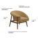 Poltrona Decorativa Yumi Base Madeira Braço Direito Bouclé Camel - Nexta Casa