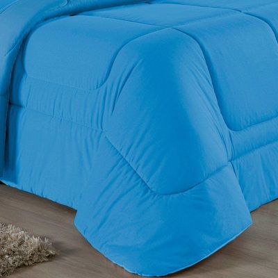 Edredom Queen Nobre 1 Peça Dupla Face 2,40m X 2,60m Malha 100% Algodão - Turquesa