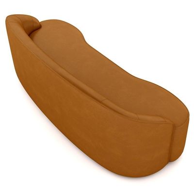 Sofá 3 Lugares Para Sala De Estar Living 210cm Theo D06 Sintético Caramelo - Mpozenato
