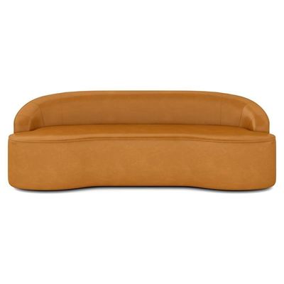 Sofá 3 Lugares Para Sala De Estar Living 210cm Theo D06 Sintético Caramelo - Mpozenato