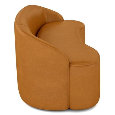 Sofá 3 Lugares Para Sala De Estar Living 210cm Theo D06 Sintético Caramelo - Mpozenato