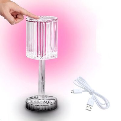 Luminária Led Abajur Acrílico Transparente Recarregável – Iluminação Ajustável E Moderna Recarregável