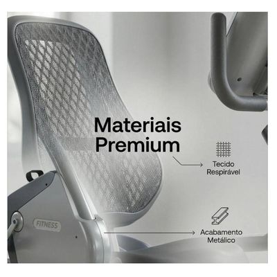 Bicicleta Ergométrica Resistência Magnética Horizontal Cinza