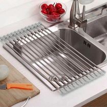 Escorredor De Pia Dobravel Portatil Aço Inox Tamanho:47x35 Xg - Compacto, Portátil E Prático