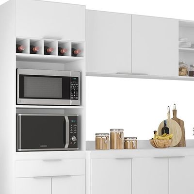 Armário De Cozinha Com Tampo Cp05 290cm Pérola Branco Z34 - Mpozenato