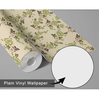 Rolo Vinílico Autoadesivo Removível À Prova d'Água, Estampa Rosa Inspirada na Natureza para Paredes, Armários e Cômoda, Verde - S4sassy 63,5 cm (L) × 914,4 cm (C) / Verde - Vinil Liso