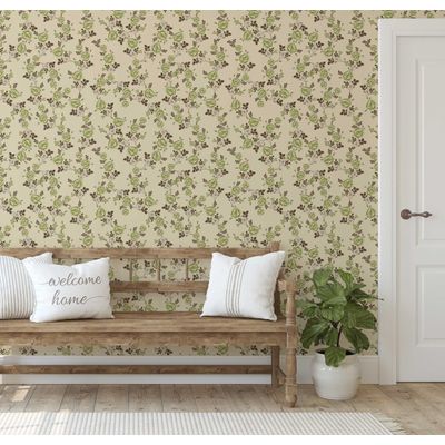 Rolo Vinílico Autoadesivo Removível À Prova d'Água, Estampa Rosa Inspirada na Natureza para Paredes, Armários e Cômoda, Verde - S4sassy 63,5 cm (L) × 914,4 cm (C) / Verde - Vinil Liso
