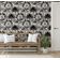 Papel de Parede Monocromático Selva com Palmeiras Cinza, Vinílico Autoadesivo, Decoração DIY para Quarto, Sala, Armários e Espaços - S4Sassy 63,5 cm (L) × 609,6 cm (C) / Cinza - Vinil Texturizado