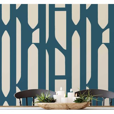Papel Contact Removível para Parede Verde Contemporâneo com Estampa Geométrica de Galho, Vinílico Autoadesivo à Prova d'água - S4sassy 63,5 cm (L) × 304,8 cm (C) / Verde - Vinil Texturizado