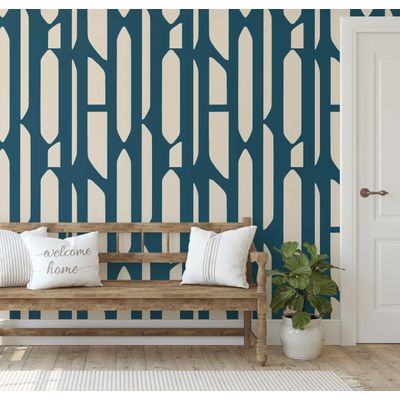 Papel Contact Removível para Parede Verde Contemporâneo com Estampa Geométrica de Galho, Vinílico Autoadesivo à Prova d'água - S4sassy 63,5 cm (L) × 304,8 cm (C) / Verde - Vinil Texturizado